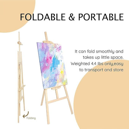 Wooden Painting Easel Stand, Adjustable＆Folds Flat - Image 2