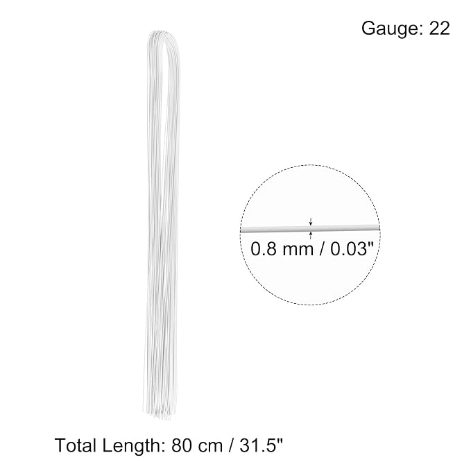 PATIKIL 32 Inch 22 Gauge Floral Stem Wire, 3 Pack/120 Pieces Bouquet Stem Paper - Image 2