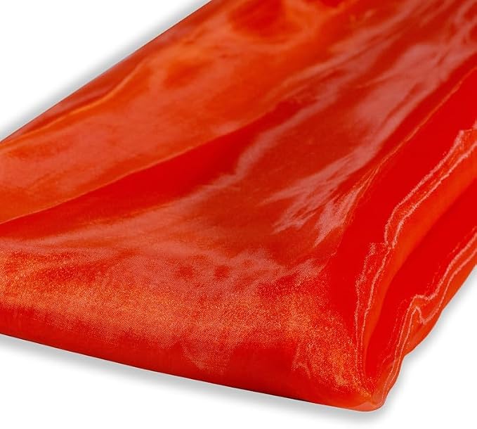 Fynite Orange Organza Fabric by The Yard | 5 Yard Long | 44" Wide | Bridal Soft - Image 3