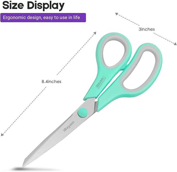 8 '' Multipurpose Heavy Duty Scissors Bulk 24-Pack, 2.5mm Thickness Ultra Sharp - Image 2