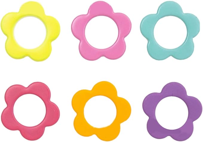 Hilsayum 30PCS Mini Size Stitch Markers Flower Shape Metal Stitch Markers Ring - Image 4