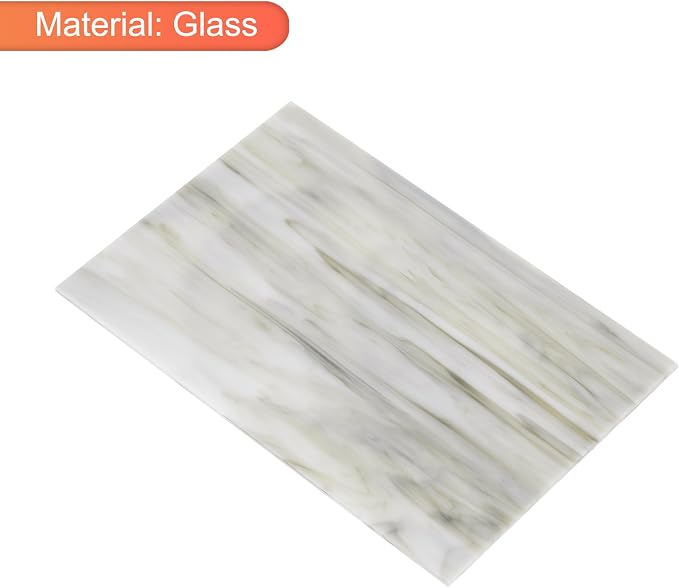 MECCANIXITY 2 Pcs Stained Glass Sheet Mosaic Tile 7.9 Inch x 5.9 Inch Light - Image 3