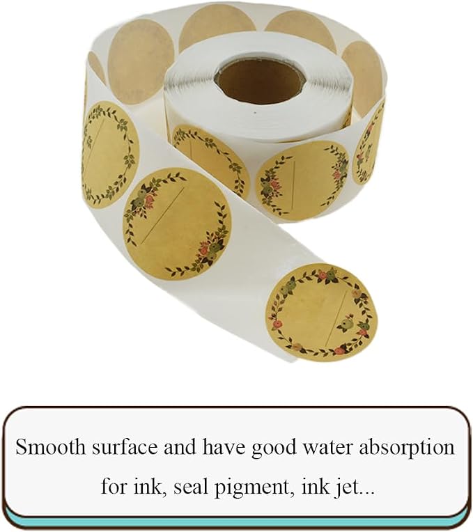 HAHIYO 1.5In 500P Round Natural Brown Kraft Stickers - Image 6