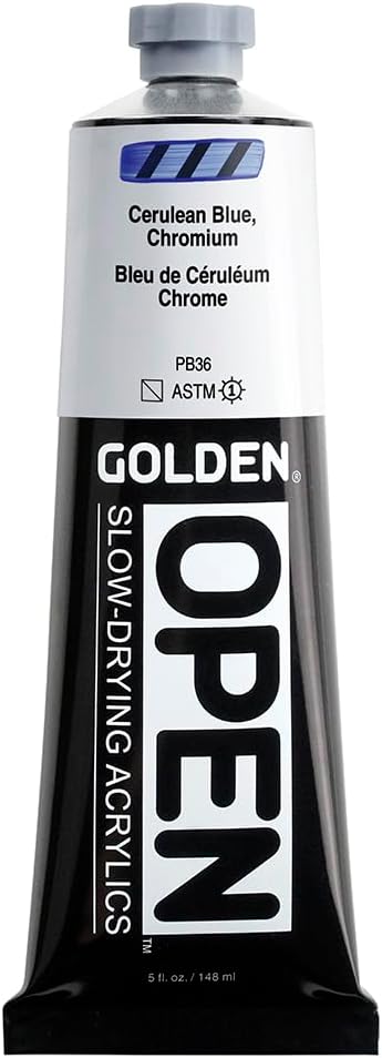 OPEN Slow-Drying Acrylics by GOLDEN, Cerulean Blue Chromium, 5 fl oz. tube by GoldenArtistColors