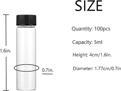 5ml Clear Small Glass Vials 100pcs - Image 2