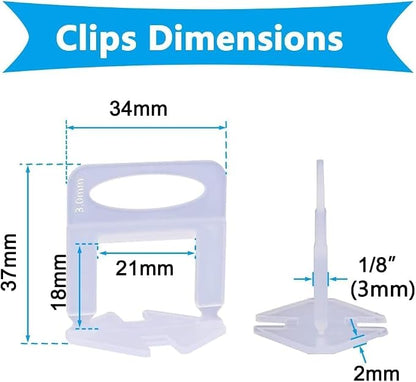 4000 PCS Tile Leveling System Clips 1/8'' Tiles Leveler Spacers Tool - Image 2