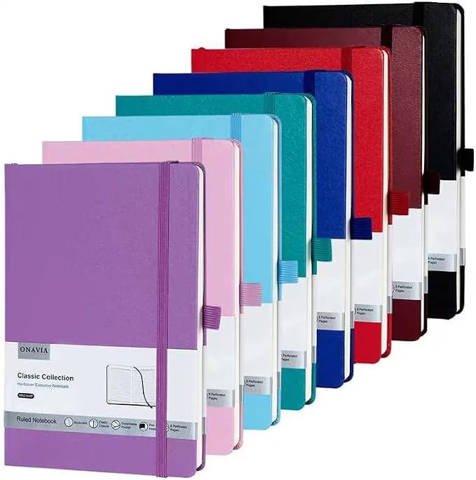 8 Pack Lined Journal Notebooks for Work, by ONAVIA