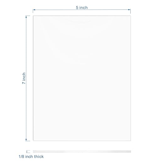 Pack of 10 Clear Acrylic Sheet 5" x 7" Cast Plexiglass Panel 1/8" Thick - Image 3