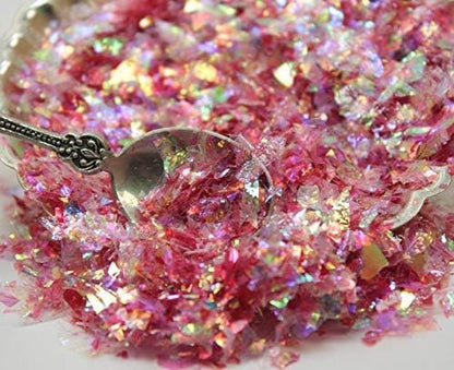 Red-Iridescent Ice Flakes- Iridescent Ice Glitter Flakes - Image 3