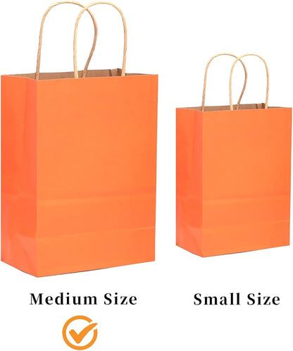 qiqee 32-Packs Orange Paper Gift Bags - Image 3