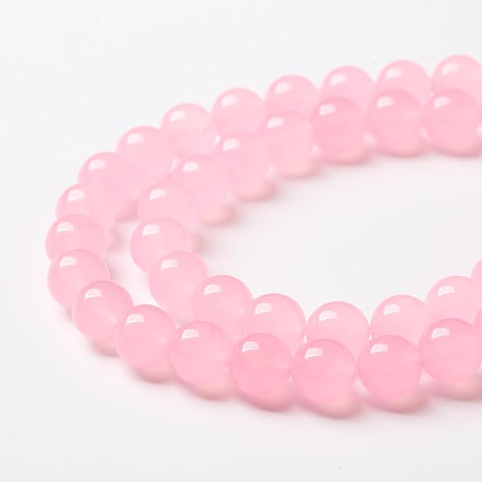 45pcs Natural Light Pink Chalcedony Stone Beads - Image 4