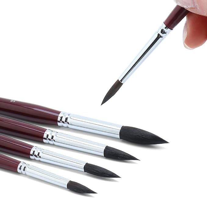 Transon Squirrel Hair Round Paint Brush Set - Image 7