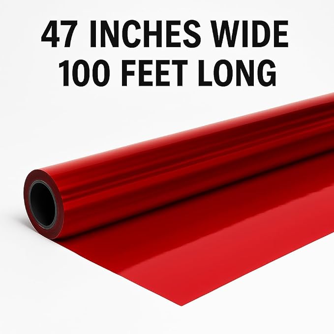 TCDesignerProducts Anderson's Red Shiny Metallic PVC Roll: 47" x 100' - Image 2