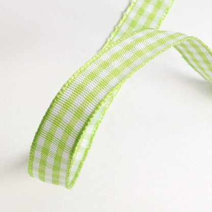 Apple Green Gingham Plaid Checked Ribbon 25 Yard Each Roll 100% Polyester - Image 6