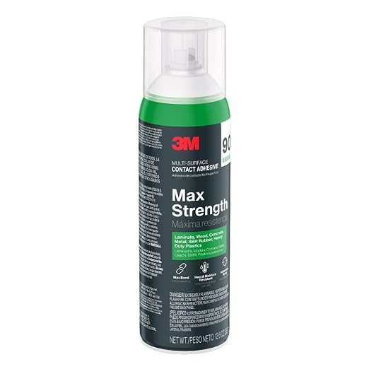 3M Max Strength 90 Contact Adhesive Spray, 12.6 oz – Low VOC Heavy Duty Glue - Image 5