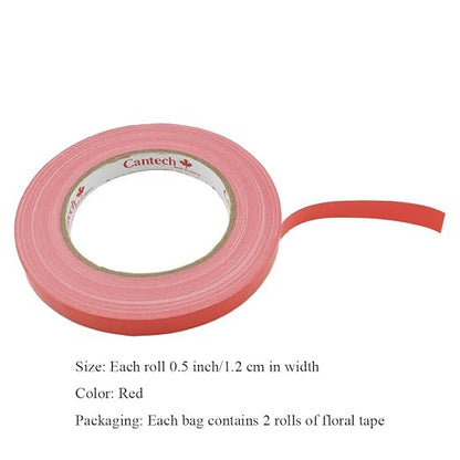 HAHIYO Red 0.5Inch Wide Floral Tape, Waterproof Florist Tape Flower Wrap - Image 2