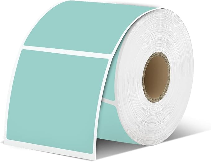 iEager Green Square Thermal Label Stickers, 500 Sheets/Roll by iEager