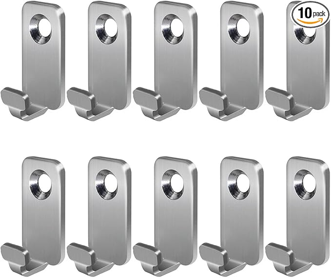 10pcs Heavy Duty T-Head J-Shaped Hangers 304 Stainless Steel Wall Mounted Mini by Adiyer