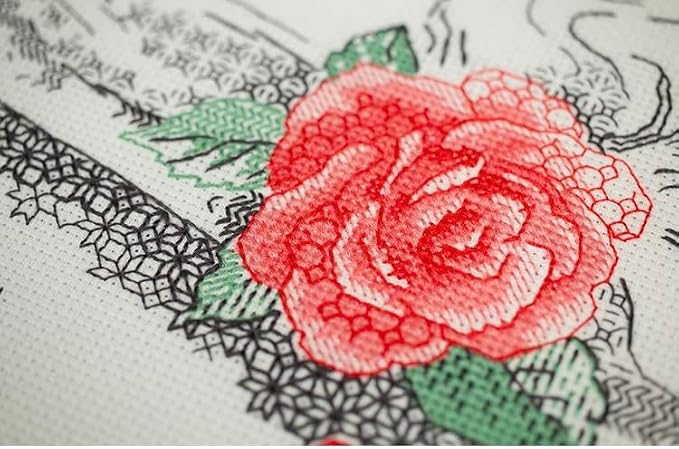 RIOLIS - Mysterious Rose 1887, Cross Stitch Kits 8¼" x 11¾", Cross Stitch Kits - Image 4
