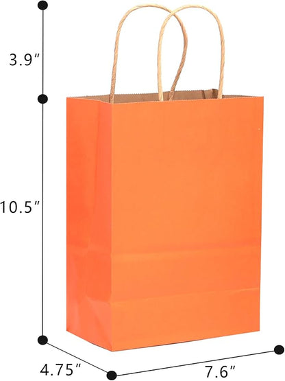 qiqee 60 pcs Kraft Bags with Handles 7.6"x4.75"x10.5" Medium Gift Paper Bag - Image 3