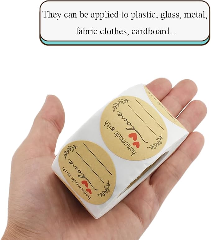 HAHIYO 1.5Inch 500P Round Natural Brown Kraft Stickers - Image 4