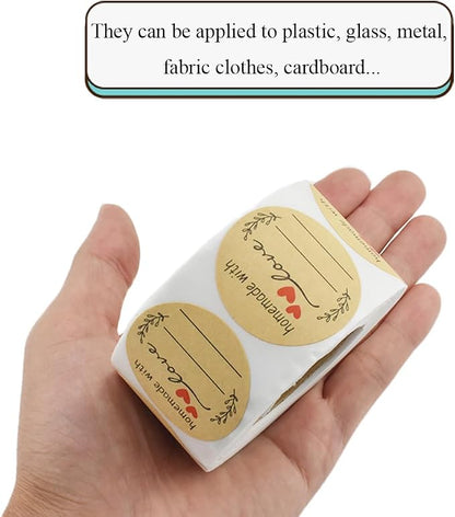 HAHIYO 1.5Inch 500P Round Natural Brown Kraft Stickers - Image 4
