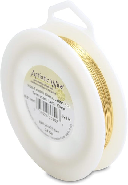 Artistic Wire, 24 Gauge Tarnish Resistant Brass Craft Wire, 205 ft by Unknown