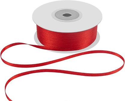 1/8" Wide x 100 Yards Single Face Polyester Satin Ribbon, Satin Ribbon by KMERLIFE
