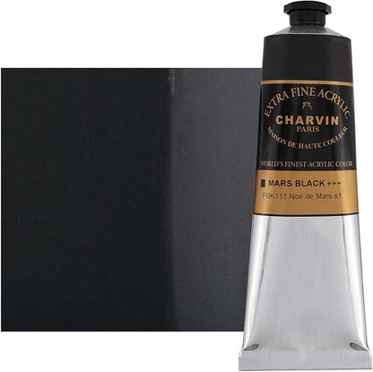 Charvin Extra Fine Professional Artist Acrylic Paint Colors, 150ml Mars Black - Image 2
