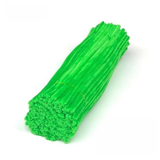 100 Pieces Pipe Cleaners Chenille Stem, Lime Green Color Pipe Cleaners Set - Image 3
