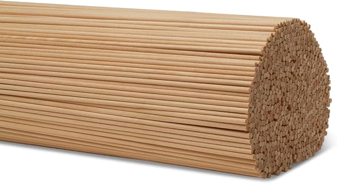 Dowel Rods Wood Sticks Wooden Dowel Rods 1/8 x 12 Inch Unfinished Hardwood by Woodpeckers
