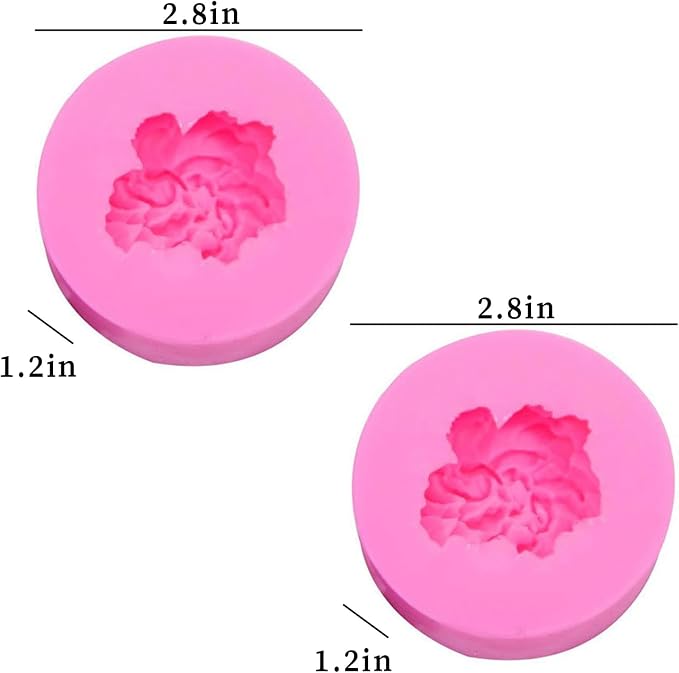 Wehous 2PCS Carnation Flower Candle Molds, 3D Flower Fondant Chocolate Cake - Image 3