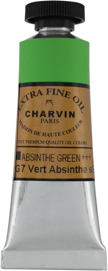 Charvin Extra Fine Oil Paint, Absinthe Green 20 ml - Image 2