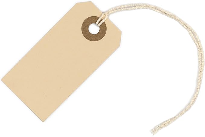 100 Small Manila Paper Tags by EZDOMQualityTags