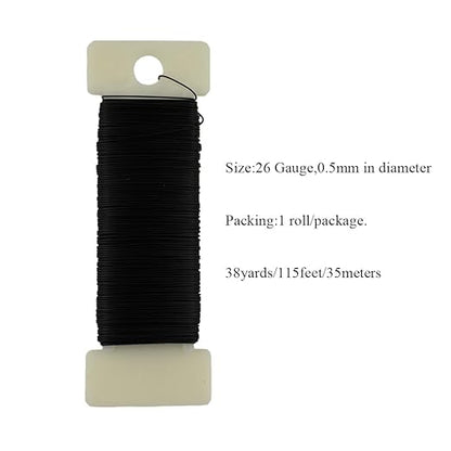 HAHIYO 26Gauge Black Metal Floral Wire - Image 2