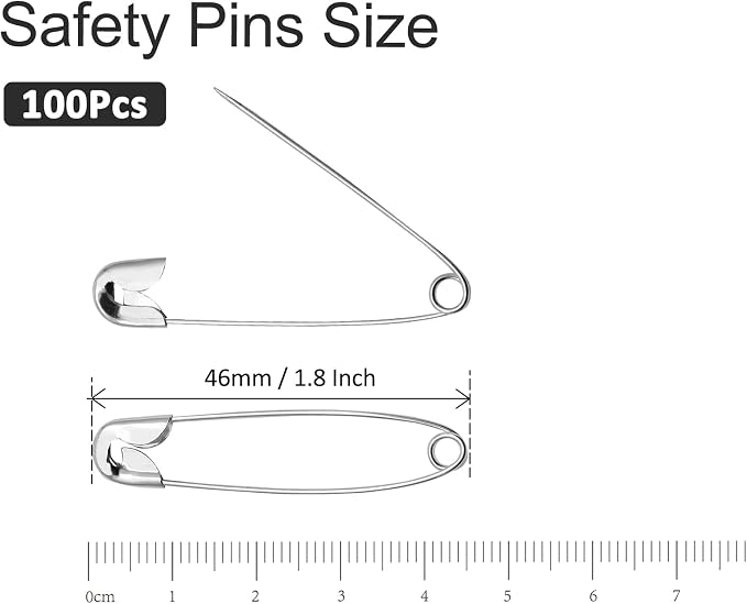 100 PCS 46mm / 1.8 Inch Heavy Duty Quilting Pins, Large Safety Pins Bulk - Image 5