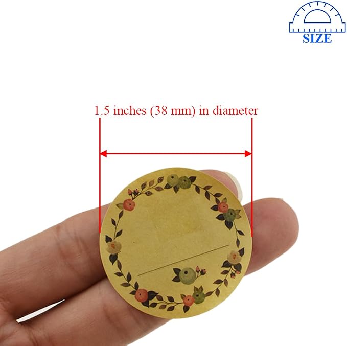 HAHIYO 1.5In 500P Round Natural Brown Kraft Stickers - Image 2