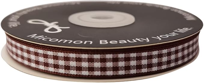 Brown Gingham Ribbon 25 Yards Christmas Ribbon - Image 4
