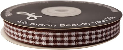 Brown Gingham Ribbon 25 Yards Christmas Ribbon - Image 4