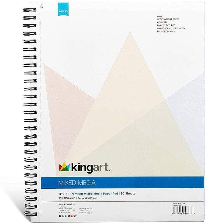 KINGART Mixed Media Sketchbooks, 11 x 14 Inches, 98lb/160gsm Acid-Free Paper - Image 2