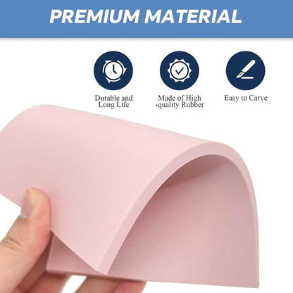 12 Pack 4"x6" Pale Pink Rubber Stamp Carving Blocks Pink Rubber Carving Blocks - Image 3