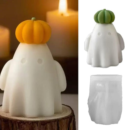 Ghost Holding Pumpkin Resin Mold, Halloween Candle Making Molds Fun Kit Cute by Unknown