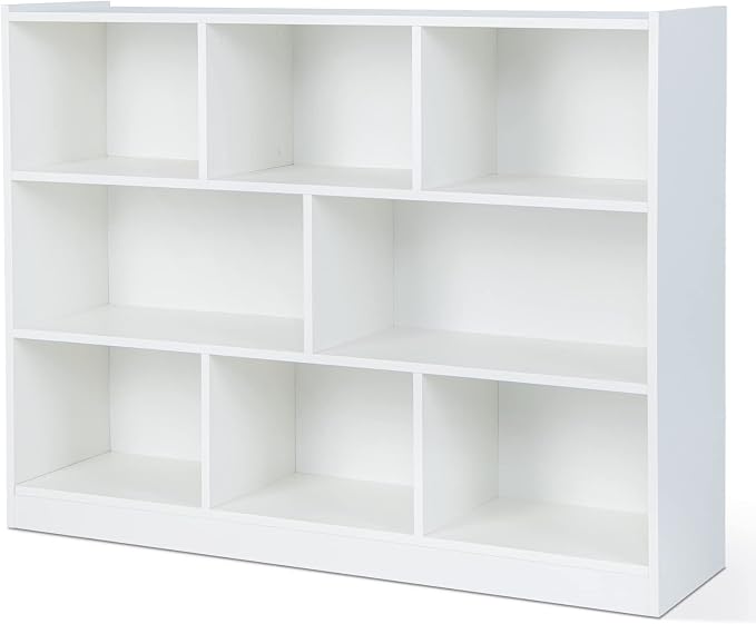Giantex 8 Cube Bookcase, Freestanding 3-Tier Open Bookshelf, Modern Storage - Image 9