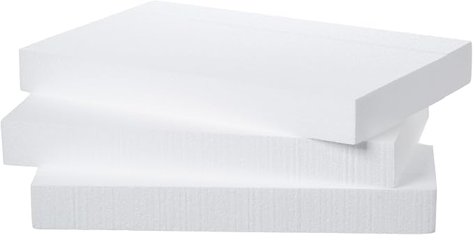 Crafare 17X11X2 Inch Craft Foam Blocks 3 Pack Polystyrene Foam Sheet DIY by Crafare
