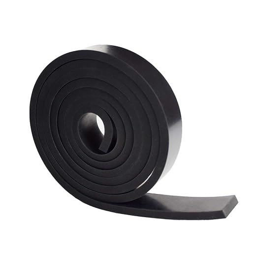 DOBTIM Neoprene Rubber Strips 1/4" Thick X 1" Wide X 5' Long, Solid Rubber by DOBTIM
