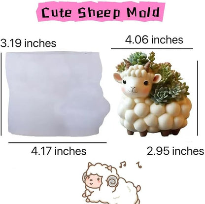 Animal Resin Molds Silicone 3D Cute Sheep Epoxy Resin Plaster Candle Holder Wax - Image 3