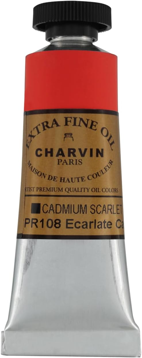 Charvin Extra Fine Oil Paint, Cadmium Scarlet 20 mL - Image 2