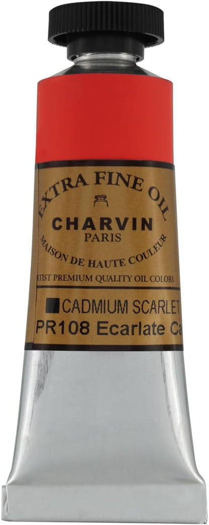 Charvin Extra Fine Oil Paint, Cadmium Scarlet 20 mL - Image 2