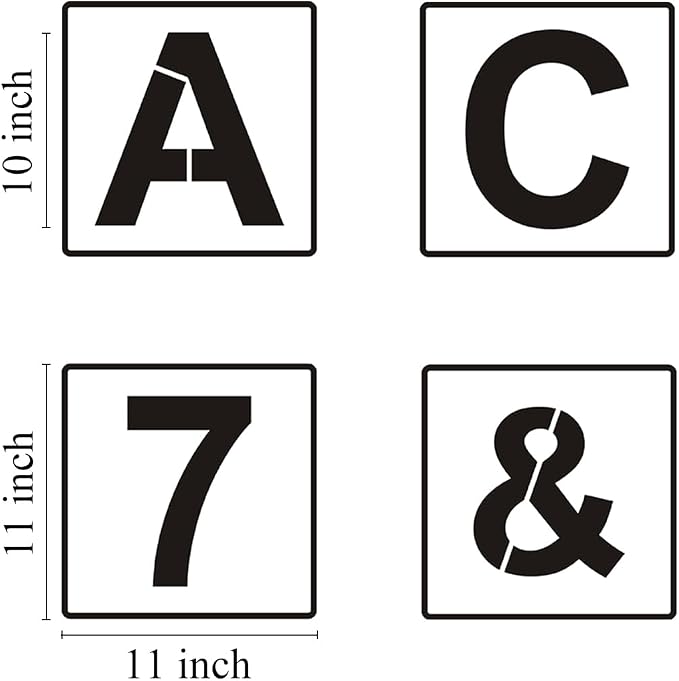 Alphabet Letter and Number Stencils 11 Inch - Image 4
