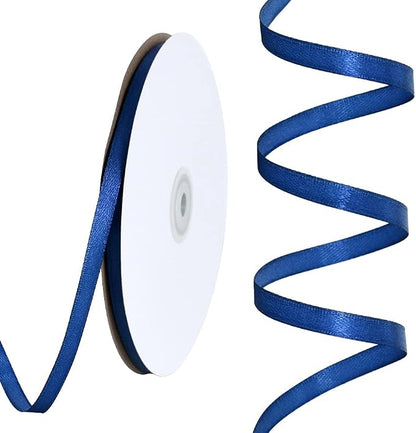 TONIFUL 1/4 Inch x 100yds Navy Blue Satin Ribbon, Thin Solid Color Satin Ribbon by TONIFUL